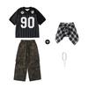 Ropa de moda infantil de hip-hop, ropa de rendimiento de hip-hop, ropa de baile de secado rápido, pantalones, traje de baile callejero para niños y niñas.