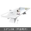 Mesa de conferência de pintura branca Grande mesa longa de reunião Elegante simples Mobiliário de escritório moderno Mesa de negociação e combinação de cadeira