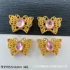 Incrustado com Diamantes Coloridos, Borboleta Grande Recortada, Contas Separadoras de Oito Furos Coloridas em Múltiplos Passos, Acessórios para Pulseira e Colar de Miçangas Artesanais DIY com Zircônia