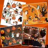 Decoraciones de Halloween Árbol de Decoración de Halloween de Madera Calabaza Madera Hueca Gato Negro Murciélago de Halloween Colgante Vintage