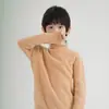 Suéter de Lana Nuevo Estilo Otoño e Invierno para Niños, Cuello Semi Alto, Bebé e Infantil, Sencillo, Suave y Pegajoso, Tejido de Punto de Color Sólido, Prenda Superior Cálida para Capa Interior