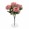 Flores de Peonía Persa Artificiales de 5 Cabezas para Decoración del Hogar, Arreglo de Flores Falsas Realista de Gama Alta en Colores de Primavera
