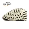 Gorra Retro de Puntos Estilo Japonés para Mujer, Boina Reversible de Punto, Gorra de Béisbol Versátil que Reduce la Edad, Moderna