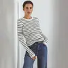 Suéter de rayas europeas y americanas 2026 Otoño Nuevo Estilo Temperamento Commute Casual Capa Base Tejido de Lana Camiseta Ropa Interior Suéter