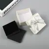 Caja de Regalo con Lazo Papel de Cuero Caja de Empaque para Joyería Caja de Regalo con Lazo Tapa Cielo y Tierra Caja para Joyería de Anillo de Collar