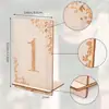 Números de Mesa de Madera Grabados con Láser para Boda con Base 1-10 Números de Mesa para Boda Rústica Señales de Decoración para Fiestas de Madera