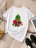 Tendencia Acuarela Linda Dulce Camiseta Gráfica Feliz Navidad Mujer