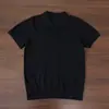 Camisa Polo de Punto de Seda Helada Estilo Old Money para Hombre, Camisa de Verano con Cuello Hueco, Manga Corta, Camiseta Americana de Peso Pesado de Manga Corta