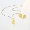Europeu e Americano Exquisito Irregular Luxo Criativo Poligonal Geométrico Folhas Textura Flores Amor Brincos Colar Conjunto
