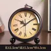 Suministro Exclusivo Transfronterizo de Relojes Despertadores Metálicos Retro, Relojes de Escritorio Silenciosos de 5 Pulgadas para Mesita de Noche, Relojes Elegantes para Sala de Estar y Dormitorio, Relojes de Mesa Estilo Europeo