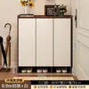 Zapatero para entrada de casa, almacenamiento integrado, montado en la pared, modelo nuevo para apartamentos de alquiler, mueble de entrada interior de madera maciza