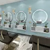 Espejo Estación de Barbería Famoso en Internet de Moda, Espejo para Salón de Peluquería, Dedicado para Cortar el Cabello, con Luces LED, Montado en Pared, Unilateral, Diseño Simple