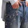 Corrente de Calça com Pingente de Estrela de Hip-Hop Europeia e Americana Transfronteiriça Unissex Moda de Rua Decoração de Corrente de Cintura Acessório Personalizado Tendência