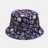 Sombrero de pescador con estampado de setas de colores, nuevo, europeo y americano, para exteriores, para hombre y mujer, plegable, con dibujos animados