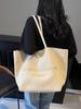 Bolsa Exterior Única de Gran Capacidad para Mujer 2025 Nueva Casual Combinable Bolso de Hombro Nicho Lona Clase Viajera Tote