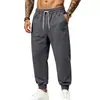 Amazon Europa Transfronteiriço Masculino Primavera e Outono Casual Calças Jogger Cintura Elástica Cor Sólida Esportivas Longas