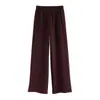 Pantalones Casuales Elásticos de Cintura para Primavera 2026 Pantalones de Lana Elegantes Casuales de Pierna Recta para Mujer Venta al por Mayor H07Dk2654