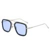Gafas de Sol de Moda Europeas y Americanas para Hombres y Mujeres, Gafas de Sol de Montura Cuadrada, Gafas Iron Man del Mismo Estilo de Celebridad de Internet, Gafas de Sol Retro