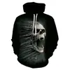 Sudadera de Otoño e Invierno Halloween Transfronteriza Europea y Americana Estampado 3D Patrón de Esqueleto Pulóver Casual con Capucha para Pareja Hombre y Mujer
