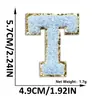 Nuevos Parches de Letras Bordadas para Toalla de Chenilla Azul Cielo Autoadhesivos para Ropa y Gorras de Béisbol Parches Decorativos Versátiles