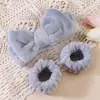 Diadema de terciopelo de coral con lazo transfronterizo Diadema para mujer Diadema ancha para lavarse la cara Diadema de felpa de color puro Accesorios simples para el cabello