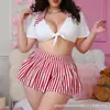 Lencería Sexy para Mujer Conjunto a Cuadros con Abertura Conjunto a Cuadros Sexy con Abertura para Mujer