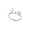 Anillo de moño de plata pura S990 para mujer, Anillo de estilo nicho de lujo ligero de alta gama, Fresco y dulce, Anillo para dedo índice de plata pura al por mayor