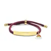 Pulsera trenzada multicolor transfronteriza europea y americana Material en blanco sin palabras Lista para usar Arcoíris Regalo Pulsera de acero inoxidable grabada