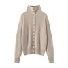 Cardigã de Cashmere Feminino Novo Inverno Estilo Coreano Preguiçoso Gola Alta Meia Lã Tricotado Macio Ceroso Amigo da Pele Emagrecedor Visual Suéter Casual