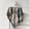 Outono e Inverno Estilo Europeu e Americano Ponto Duplo C Pied-de-poule Imitação de Caxemira Cachecol Quente Dupla Face Jacquard Cachecol Fluido Lenço de Marca Grande