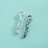Accesorios de plata de ley S925 colgante de flor pequeña diente de león rama de flor de rosa hoja colgante decoración de pulsera de cristal
