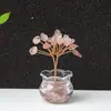 Árvore de Citrino, Quartzo Rosa e Ametista Transfronteiriça, Cascalho Natural, Árvore da Fortuna, Artesanato Feito à Mão, Enfeites de Mesa, Vidro