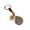 Latón Hueco Ocho Jixiang Marca Dragón Llavero Colgante para Bolsa Coche para Hombre y Mujer Dinero de los Cinco Emperadores Calabaza Estilo Chino Vintage Decoración Colgante