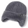 Gorro de Invierno Nuevo para Hombres y Mujeres de Mediana Edad Gorro de Lana Tejido Gorro Cálido para Personas Mayores con Forro de Felpa Gorro Engrosado para Montar Gorro para Hombres