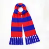 Bufanda tejida con borlas estilo navideño transfronteriza, bufanda abanico para hombres y mujeres, bufanda a rayas tejida jacquard a bloques de color para otoño e invierno