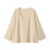 Roupas femininas mais vendidas na Amazon em vendas transfronteiriças para o outono de 2026: Blusa de tricô com gola U, modelagem solta, ombros caídos e estilo despojado, de manga longa, para mulheres.