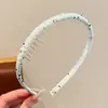 Elegante diadema de cuadros de lunares para mujer, diadema de corona alta para lavarse la cara, diadema para uso diario con dientes, accesorio para el cabello