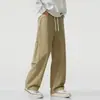 Ropa Popular para Hombre / Novedad Primavera y Otoño 2026 Pantalones Casuales de Algodón Puro de Alta Calidad para Hombre, Pierna Recta Holgada, Color Sólido, Versátiles, Pantalones Largos