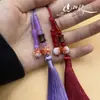 Xiangfei 8B-10 Porcelana Azul e Branca Cordão Duplo Vidro Bambu Franja Borla Aba Proibida Antiga Nuvem Traseira Acessórios para Vestuário