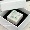 Suministro Directo de Fábrica de Pendientes Florales Brillantes en Forma de Corazón Accesorios Circonita Piedra Suelta Diseño de Nicho Versátil Gradiente Coloridos