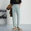 Jeans Masculino de Cor Clara Novo para Primavera e Outono 2024 Tendência Versátil Bolso Inclinado Reto Casual Longo