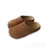 Em Estoque Sandálias Birkenstock Cloud Step Classic de Couro Genuíno, Sapatos Fechados de Bico Redondo, Sapatos Planos Confortáveis Estilo Mori