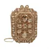 Bolsa de Diamante Aliexpress Transfronteiriça com Metal Vazado e Incrustação de Diamante, Bolsa de Festa para Comércio Exterior, Bolsa Clutch Feminina Totalmente de Diamante para Banquete