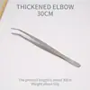 Pinzas de Acero Inoxidable Engrosadas Dentadas Antideslizantes de Múltiples Especificaciones Herramienta de Sujeción Recta y Acodada Pinzas Rectas para Clip de Yodóforo