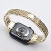 Pulseira de Relógio iWatch Transfronteiriça com Novo Padrão Diamante e Strass para Mulheres, Pulseira de Aço, Cintura Fina, Fashion, Adequada para Pulseira Apple Watch