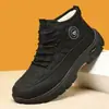 Zapatos de Algodón Nuevos de Caña Media para Hombre Invierno 2026, Forro de Felpa, Cálidos, para Personas de Mediana Edad y Mayores, Zapatos de Papá, Antideslizantes, Impermeables, Botas de Nieve para Exteriores