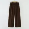 Calça Laranja Larga de Gaze de Algodão Dupla Camada para Mulheres, Verão Macia e Amiga da Pele, Respirável, Simples e Versátil, Cintura Elástica, Calça Casual 100% Algodão
