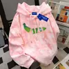 Sudadera con Capucha Tie-Dye con Estampado de Letras de Plátano Creativo Americano para Mujer Nicho Otoño e Invierno 2025 Nuevo Top Holgado