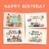 Tarjetas de Cumpleaños en Inglés Transfronterizas, Recuerdos, Regalos, Decoraciones Florales para Pasteles, Tarjetas con Mensajes de Bendición, Tarjetas Pequeñas al por Mayor
