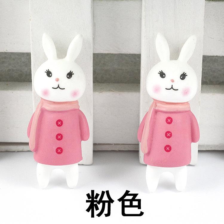 半面围巾兔粉色